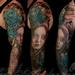 Tattoos - Guardian Angel Hawk Roses Sleeve - 95884